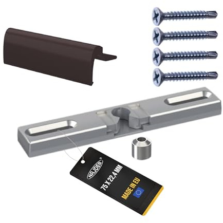 NAJDER Fenster-Balkongriff mit beweglichem Riegel, Korrosionsbeständig, Eloxiert, mit Aluminium, mit Befestigungsschrauben, Set, Premium Qualität, (Farbe: Ral.8019)