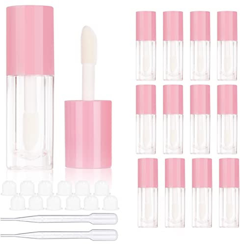 COSIDEA 14 x 6 ml leere Lipgloss-Tuben für Lipgloss, Lipgloss-Behälter, Nude, Rosa