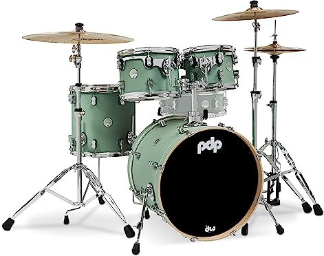 Pacific Drums & Percussion PDP Concept Maple Fusion, Satin Seafoam Drum Set Shell Pack (PDCM20FNSF), 8x10 &9x12 Tom, 14x14 Floor Tom, 16x20 Kickdrum