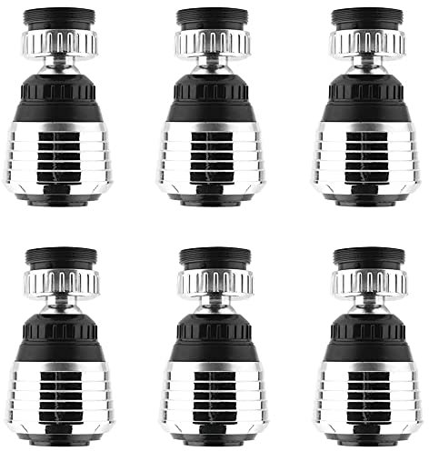6 Piezas Aireador de Agua para Grifos, Boquilla de Grifo de Cocina, 360 Grados Aireador Giratorio de Grifo, universal Ajustable Ahorro Agua Aireador Grifo para Cocina, Baños, Ahorro de Agua