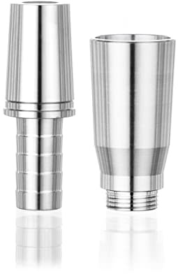 Aladin MVP Schlauchanschluss Mittel mit 18/8 Schliff im Set mit Kugel - Silber Shisha Zubehör