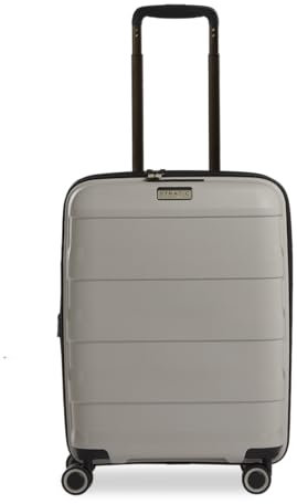 Stratic Straw + Hartschalen-Koffer Trolley Handgepäck Koffer klein Reisekoffer, nachhaltig, 4 Rollen, erweiterbar, TSA-Schloss (Größe S, beige)