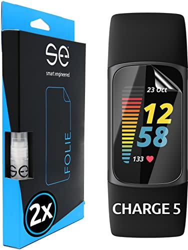 4x se® 3D SCHUTZFOLIE Transparent für Fitbit Charge 5,Selbstheilend, 100% Fingerabdruck & FaceID kompatibel, einfache blasenfreie Installation, Ultra-Klar, Stoß-Kratzfest, aus Deutschland