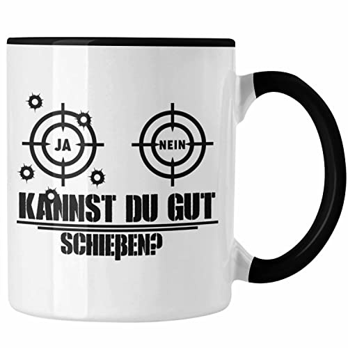 Trendation - Sport-Schütze Tasse Geschenk Schützenfest Geschenkidee Schießsportler Spruch (Schwarz)