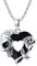 ECHOOY Skull Necklace Sterling Silver Rose Gothic Pendant Heart in Black Austrian Crystal Necklace Halloween Skull Jewellery Gift for Women Men