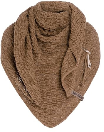 KNIT FACTORY - Dreiecksschal Jaida - Damen Strickschal mit Wolle - Hochwertige Qualität - XXL Schal - 190 x 85 cm - Nude