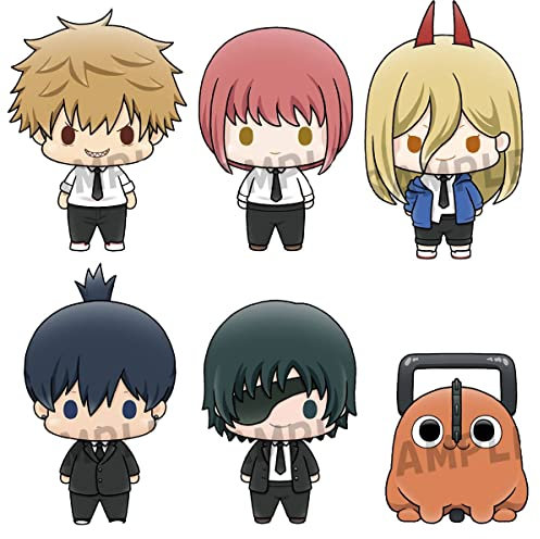 Megahouse T08989 Chokorin Maskottchen Spielfigur, Kettensägenmann Komplettset, 2 Inch Anime Figurine Set, Ab 15 Jahren, Denji, Makima, Aki Hayakawa, Power, Himeno, Pochita
