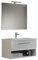 Mama Store GEA2 80 - Mobile Bagno Sospeso 80 CM Cassetto e Vano a Giorno Bianco Lucido Laccato con Lavabo, Specchio e Lampada LED, L.81 X P.45 X H.46 cm