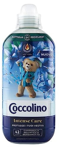 Coccolino Ammorbidente Concentrato Campanula Selvatica e Bergamotto, Ammorbidente Lavatrice Intense Care con Tecnologia Pro-Fibre, Formato Fino a 42 Lavaggi, 980 ml