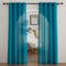 PONY DANCE Wohnzimmer Gardinen im Landhausstil Ösenschal 2er Set H 245 x B 140 cm Leinen Vorhang Halbtransparent Gardinen Leinenoptik Balkontür Gardine Türkis Halbtransparent