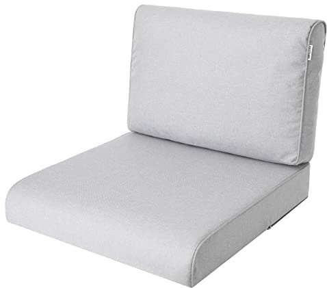 HOBBYGARDEN Outdoor Kissen 50x50 cm in Asche – Sitzkissen für Balkonmöbel, Hollywoodschaukel & Lounge Möbel Outdoor | Modell NEL für Garten & Terrasse