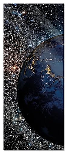 Pixxprint Glasbild Panorama, Wandbild aus Echtglas, Erde im Weltall, 100x40 cm, inkl. Aufhängung und Abstandshalter