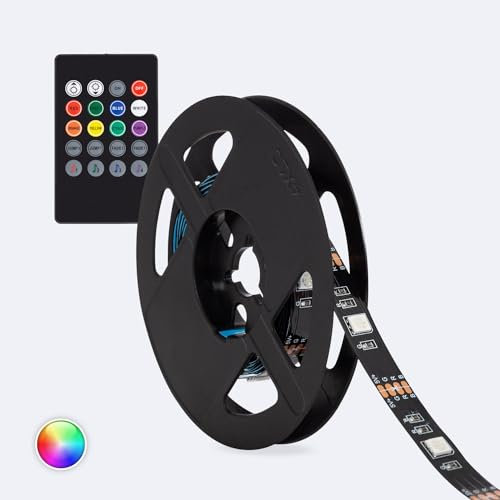 LEDKIA LIGHTING Tira LED 5V RGB 24 LED/m 2m IP20 KIT con USB para Televisión RGB