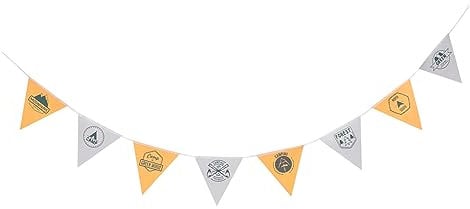 Gadpiparty Camping String Flag Camp Adventure Party Decor Camping Party Flag Garland for Mantle Fireplace Pennant Garland Orange Party Decorations Camping Photo Outdoor Banner Baby Polyester