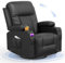 Recliner Chair, YONISEE Swivel Recliner Rocker Chairs with 360° Rotate & 125° Rocking Mechanism, Extended Footrest, Swivel Armchair Single Sofa Living Room Lounge with Drink Holders & Side Pockets