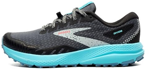 Brooks Damen Divide 4 Sneaker, Black Ebony Bluefish, 42.5 EU