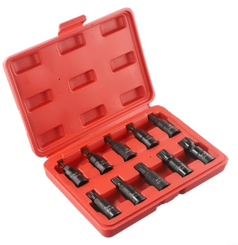 Lot de 10 douilles Torx à 12 pans - 3/8 - Douille carrée M4-M16