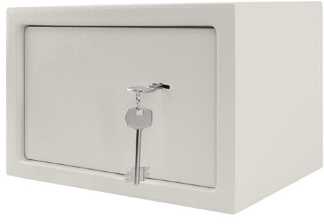 SUBTLETY 31x20x20cm Möbeltresor Abschließbar Safe Tresor mit Doppelbartschloss und 2 Schlüssel Wandtresor für Bargeld Wertsachen Burgwächter Wandkasten Schranktresor für Zuhause Hotel (L)