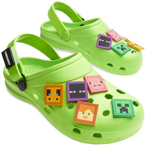 Minecraft Hausschuhe Clogs Kinder Junge mit oder ohne Schuh Charms Fersenriemen Kinderhausschuhe für Garten Strand Freizeit