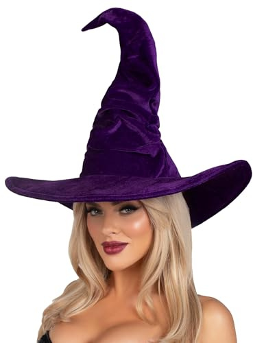 Leg Avenue Velvet Ruched Witch Hat, One Size (Purple)