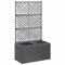 Gecheer Lit surélevé Treillis 2 Pots 58x30x107 cm Résine tressée Marron, Bac de Plantation pour Cultiver Fleurs Herbes Plantes, Jardinière Potager pour Terrasse, Balcon et Extérieur