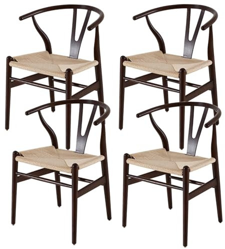 Wishbone Chair, Y-Stuhl, Mid-Century-Armlehnen-Esszimmerstuhl, Home Back Stool-Armlehnen-Hotel-Esszimmerstuhl, Geeignet für Küche, Esszimmer, Wohnzimmer-Beistellstuhl, Hanfsitz, Esszimmerstuhl mit Arm