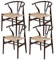Wishbone Chair, Y-Stuhl, Mid-Century-Armlehnen-Esszimmerstuhl, Home Back Stool-Armlehnen-Hotel-Esszimmerstuhl, Geeignet für Küche, Esszimmer, Wohnzimmer-Beistellstuhl, Hanfsitz, Esszimmerstuhl mit Arm
