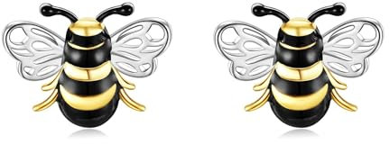 JERWLI Bienen Ohrringe 925 Sterling Silber Bienen Stud Ohrringe Schmuck Geschenke für Frauen Mädchen Bienen Liebhaber