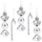 18 pezzi Bastoncini di zucchero Decorazione di Natale Baubles Decorazione di bastoncini di zucchero Decorazioni per l'albero di Natale glitter Argento Bianco Dolci ornamenti di Natale