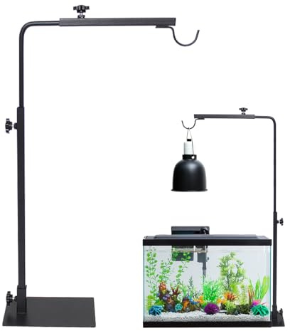 WIYETY Reptilienlampenständer für Habitatkäfig Reptilien Lampenständer Reptilien-Lampenfassung für Habitatkäfig, Verstellbare Höhe und Breite Bodenlichtständer Halterung für Schildkröten Bartdrache