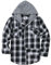SwissWell Chemise Homme à Carreaux Flanelle Chemise Bûcheron Homme Surchemise Manches Longues Capuche Bouton Chemise Décontractée Carbone Noir M