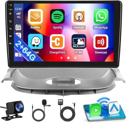 Inefala Autoradio pour Peugeot 206 2004-2008/Citroën C2 2006-2013, 2GB+64GB Android 15, Wireless CarPlay Android Auto, 9 Écran Poste Radio Voiture Bluetooth avec GPS WiFi FM/RDS Caméra Arrière Mic
