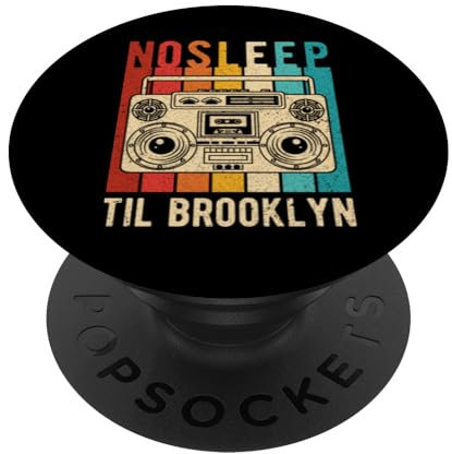 NO SLEEP TIL BROOKLYN Vintage Boombox Music Party PopSockets Klebender PopGrip