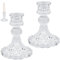LPEPLL 2 Piezas portavelas de Cristal, portavelas de Cristal para Velas de Palo, decoración Vintage portavelas de Palo para Bodas, mesas, cumpleaños, Navidad, Año Nuevo