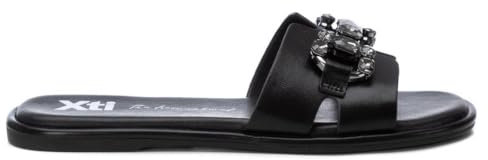 XTI - Sandalias Planas Mujer Negro - Calzado Cómodo y Versátil - Moda casual - Modelo 14367903 (Talla 37)