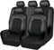 YNNBJX Leder Auto Sitzbezüge für VW Polo VI Golf VIII 2020-2025, Wasserdichtes VerschleißFest Leder Auto Sitzschutz Sitzbezug Schonbezüge Sets,A/Black