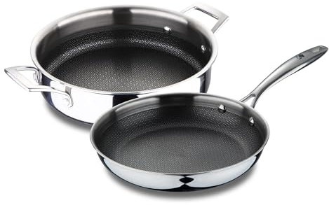 Set di padella Ø24 x 4,7 cm + padella bassa Ø24 x 5 cm in acciaio inox MasterPRO