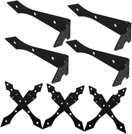 NUOBESTY 10pcs Iron Garden Gate Hinges Adjustable Fence Gate Hinge Replacement for Outdoor Fencing Sturdy and Weather-Resistant Hardware