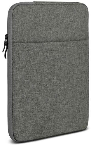 moex Tablet Hülle für Lenovo Tab (10.1, 2025) Tasche mit Reißverschluss und Fach für Zubehör, Nylon Stoff Sleeve weich Gepolstert, Schutzhülle Minimalistisch Dash Case, Dunkelgrau