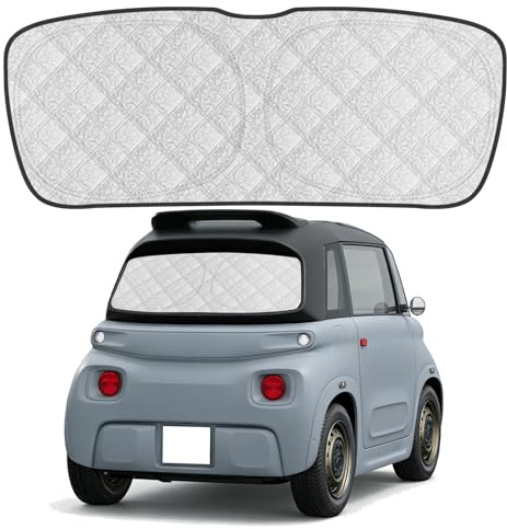 Auto Heckscheibe Sonnenblende Ersatz für Citroen Ami 2020-2026 Sonnenschutz | Faltbarer Auto Windschutzscheibe Sonnenschutz für Opel Rocks-e 2021-2026 FIAT Topolino 2023-2026, um 99% UVR zu Blockieren