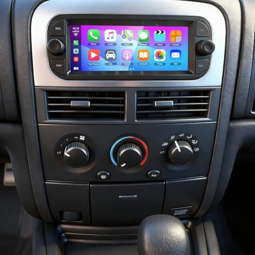 Android 14 Autoradio für Jeep Cherokee 2001-2007 mit Carplay Android Auto | 2+32G 6,86 Zoll Touchscreen Auto Stereo Display Player Radio GPS Navigation Head Unit mit FM RDS SWC MirrorLink Splitscreen