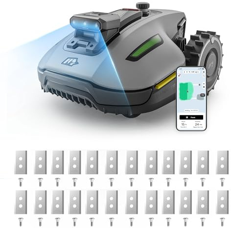 MAMMOTION YUKA mini 2 500 Mähroboter ohne Begrenzungskabel mit Klingensätze(24 Stück), Empf. 500 m², Kein RTK, Kein Signalabbruch, DropMow, RWD für 45% Steigung, 45Ah-Akku(separater Versand)