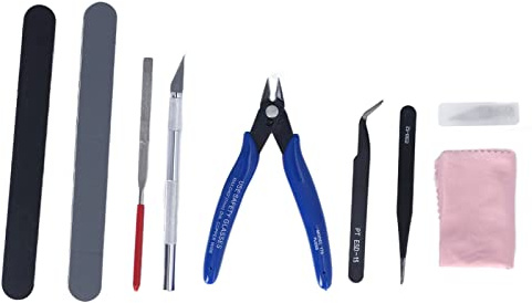 Cocoarm Kit d'outils de Modélisation en Acier allié, Kit d'outils 'imprimante 3D avec Pinces, Pincettes, Lime et Couteau à Découper pour Le Nettoyage Artisanal et Le Bricolage