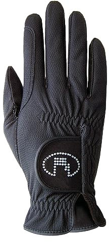 Roeckl Sports Reithandschuh Lisboa, Ladies Sommer Handschuh, Schwarz 7.5