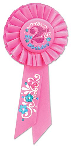 Beistle RS052P My 2nd Birthday Rosette, 3-1/4-Inch by 6-1/2-Inch
