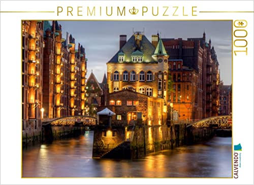 CALVENDO Puzzle Hamburg - Speicherstadt 1000 Teile Puzzle quer | 1000 Teile Lege-Größe 64 x 48 cm Foto-Puzzle für glückliche Stunden