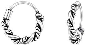 Bungsa Unisex Creolen im Bali Design aus .925 Sterling Silber