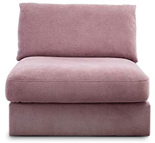 CAVADORE Sofa-Modul Fiona Sitzelement mit Rücken / XXL- Sessel mit Rückenlehne / 94 x 90 x 112 / Webstoff flieder-lila