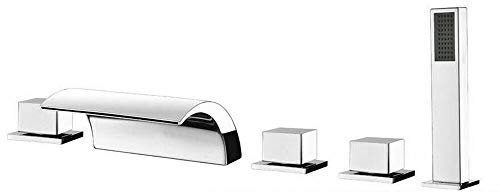 Rubinetto per Vasca Rubinetto Decorativo Cascata Set Vasca Set Doccia 5 Fori