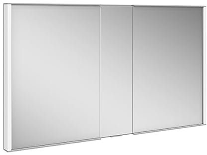 KEUCO Royal Match LED Spiegelschrank mit 2 Türen, 120 cm, Made in Germany, Einbau, Aluminium-Korpus, Seiten verspiegelt, Beleuchtung dimmbar